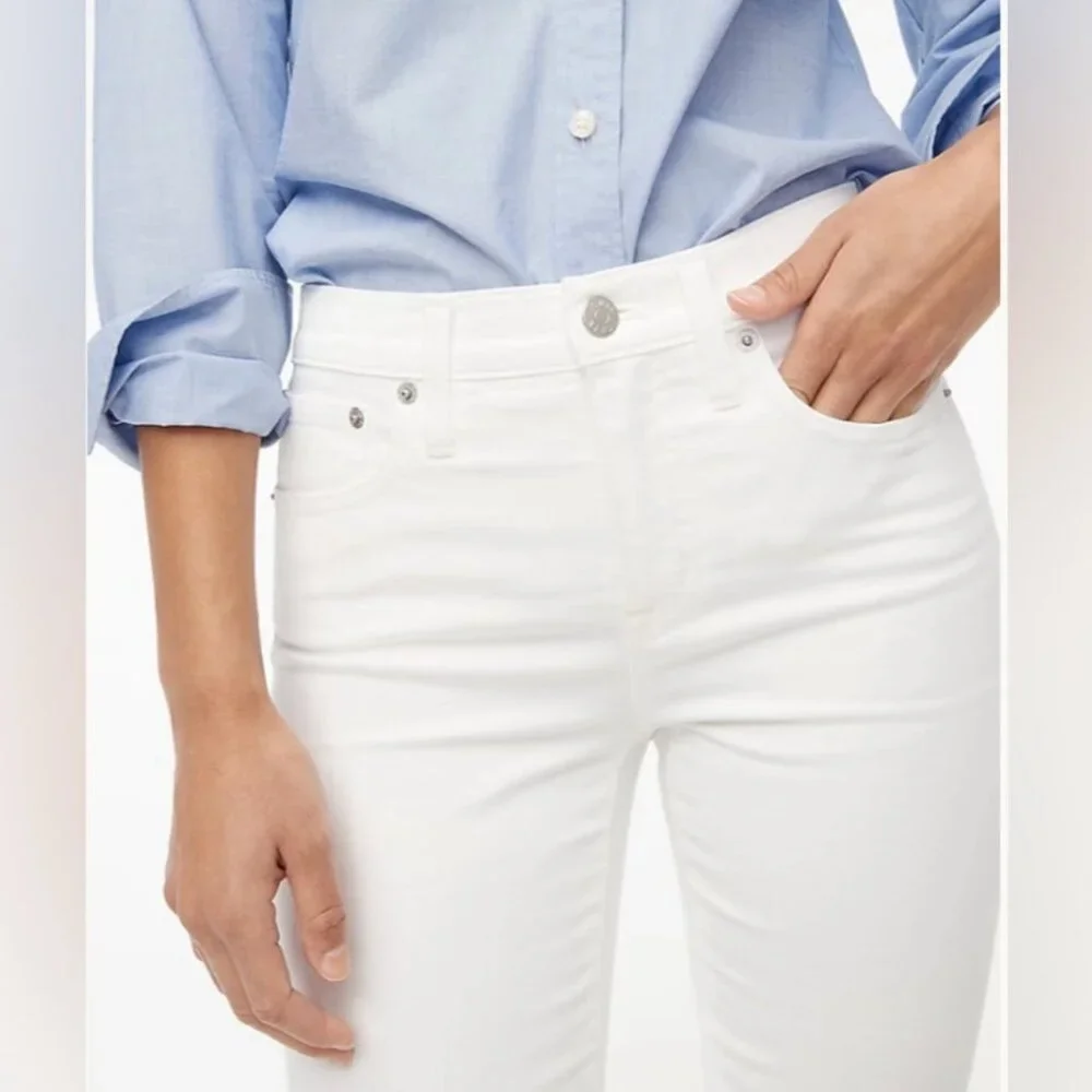 J. CREW Women’s NEW Midrise Skinny Stretch‎ Jean White Denim | Size W34 L30